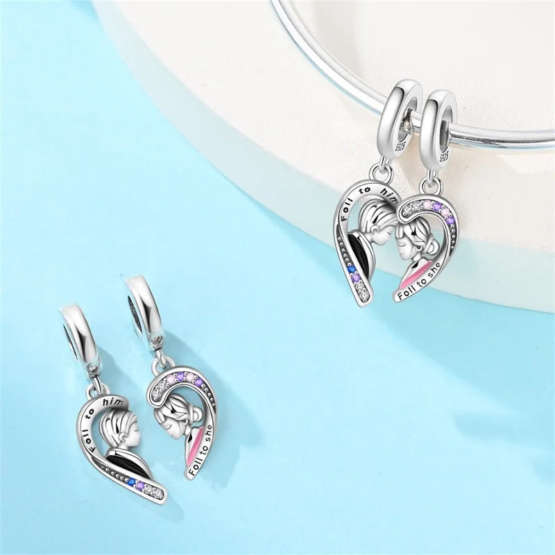 925 Sterling Silver Luminous Lantern Angel Cat Charm
