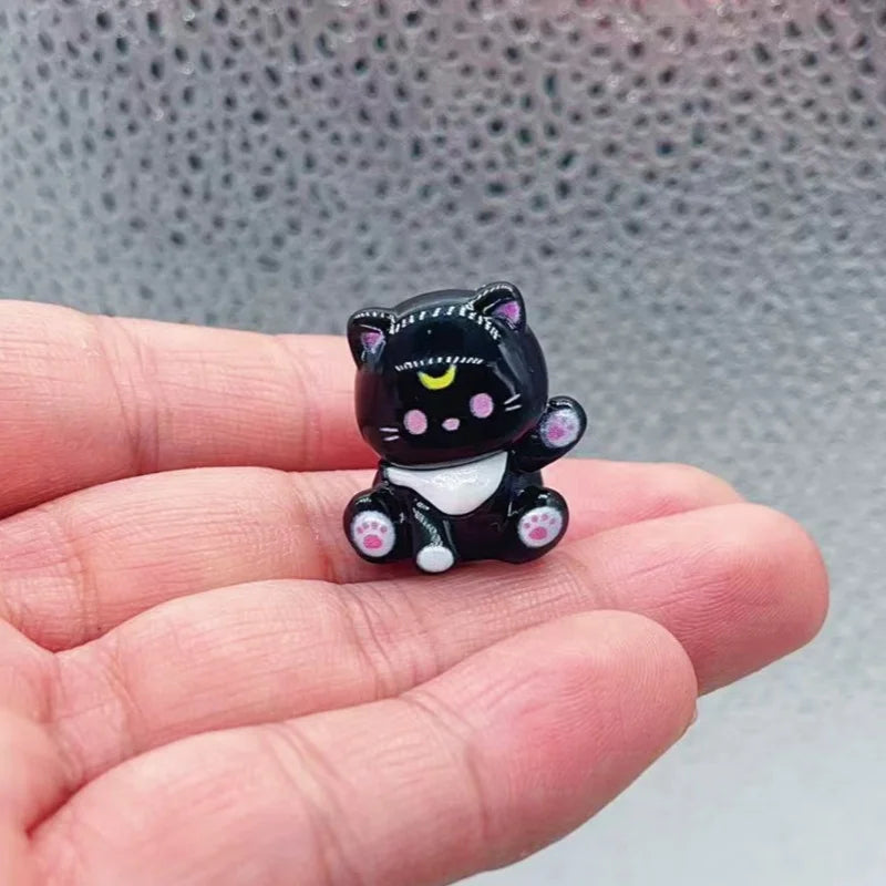 Miniature 3D Cartoon Cat Resin Charms Set for DIY Jewelry and Keychain Creations