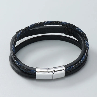 Men's Hip-Hop Rock Guitar Leather Bracelet Cuff Fashion Jewelry