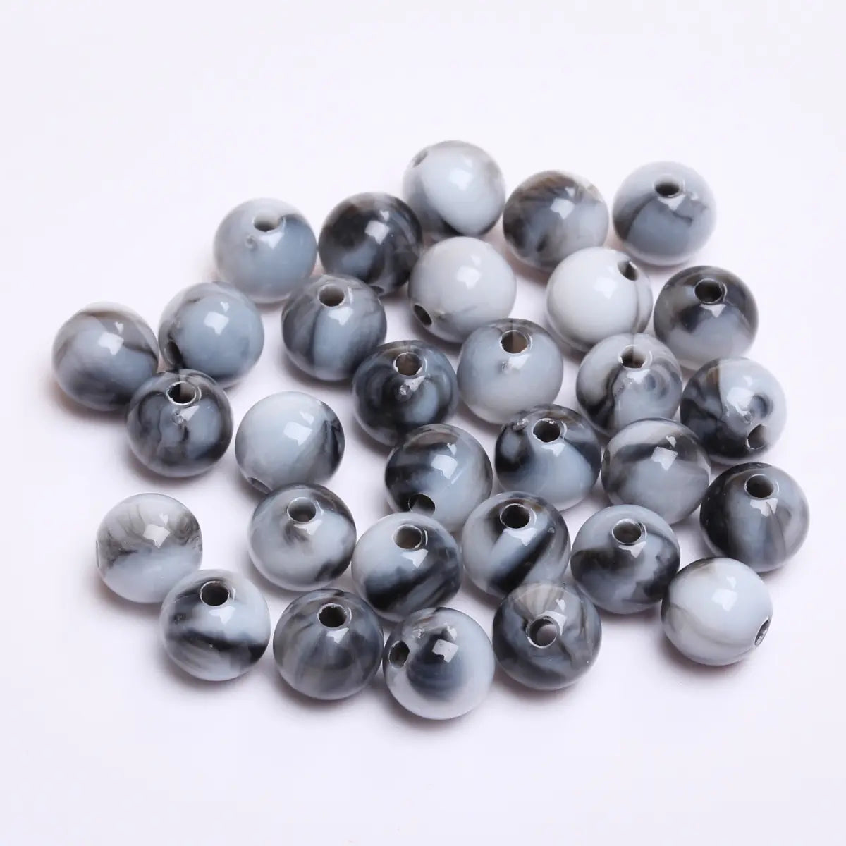 Fashion Round Resin Beads 8mm Imitation Jade for Jewelry Making 50 Pcs