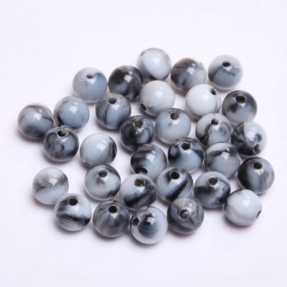 Fashion Round Resin Beads 8mm Imitation Jade for Jewelry Making 50 Pcs