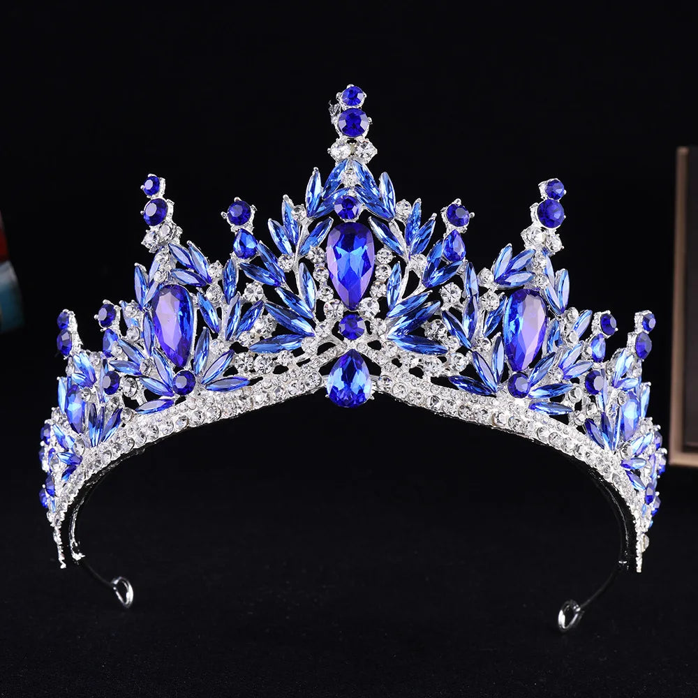 Diezi Baroque Vintage Crystal Tiara Crown for Women and Girls Wedding Party Elegant Rhinestone Hair Jewelry