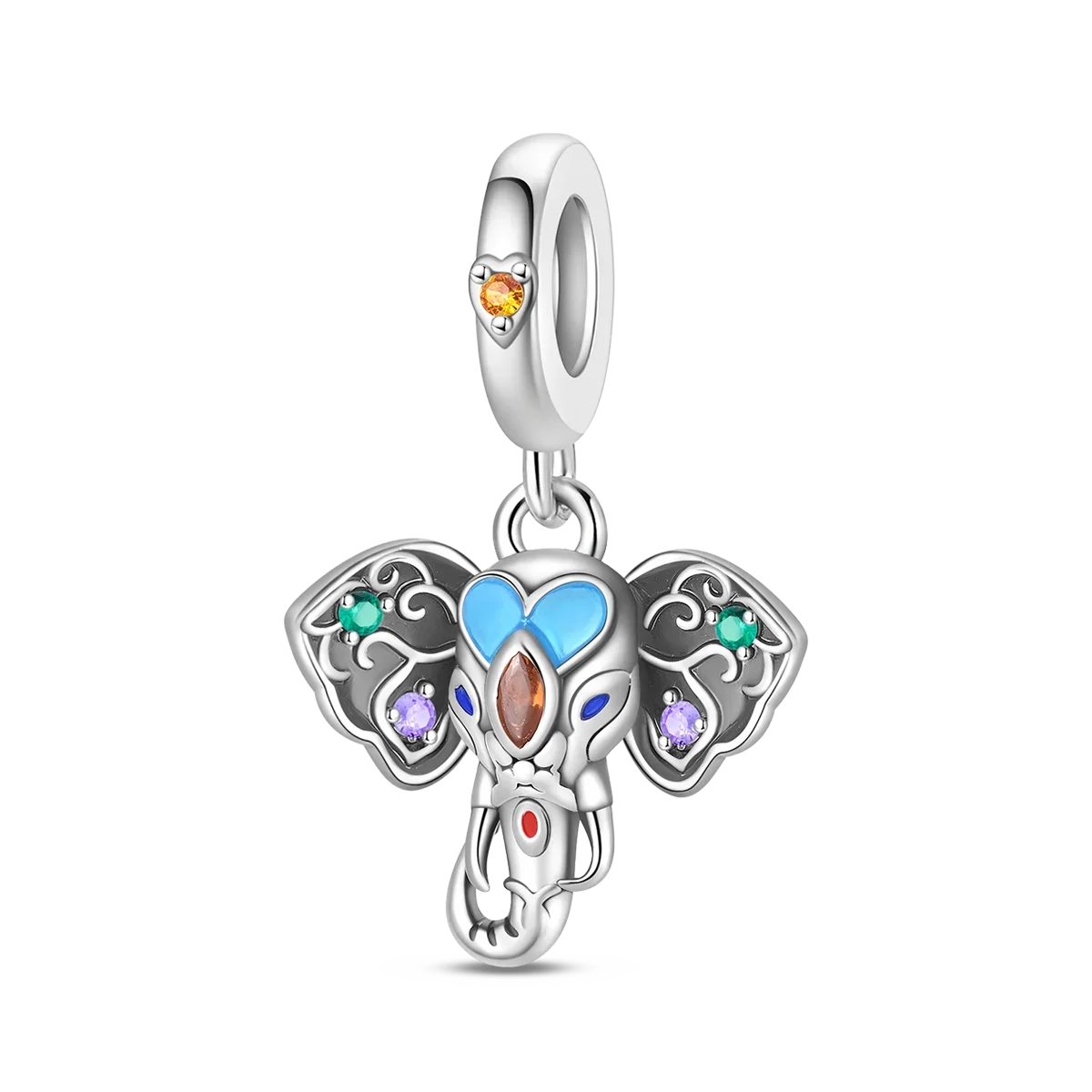 925 Sterling Silver Animal Charms Set Elephant Cat Capybara Swan Zircon Beads for DIY Necklace and Bracelet Jewelry Gift