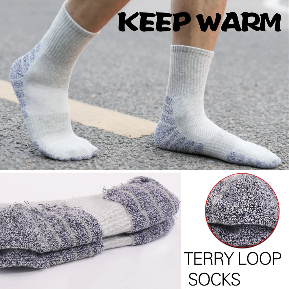 6 Pairs Thermal Winter Hiking Socks Mid Crew Cushion