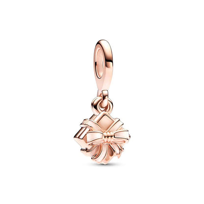 Sparkling Rose Gold Family Tree & Flower Charm Bead for European Silver Bracelet YY1403