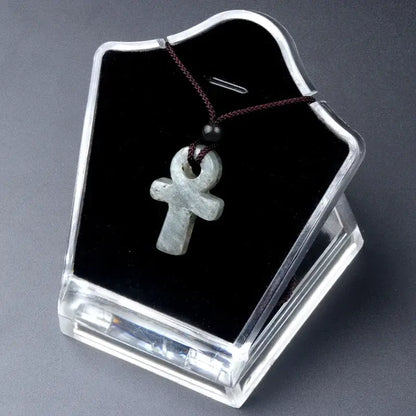 Ancient Egyptian Ankh Cross Agate Amulet Necklace Labradorite