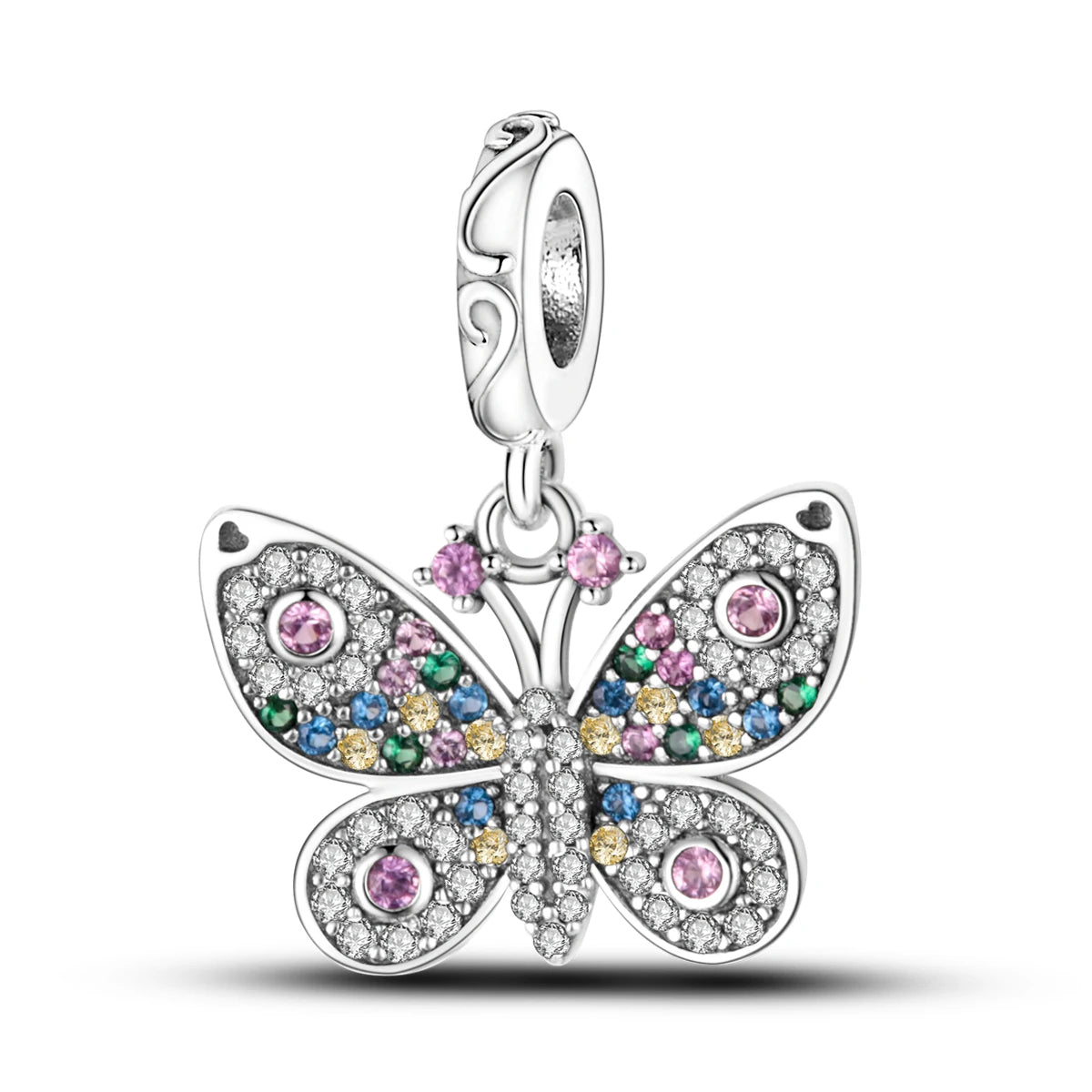 Silver Plated Travel Sunflower Lucky Charms Dangle Pendant Fit Original Pandora Bracelet DIY KTC170
