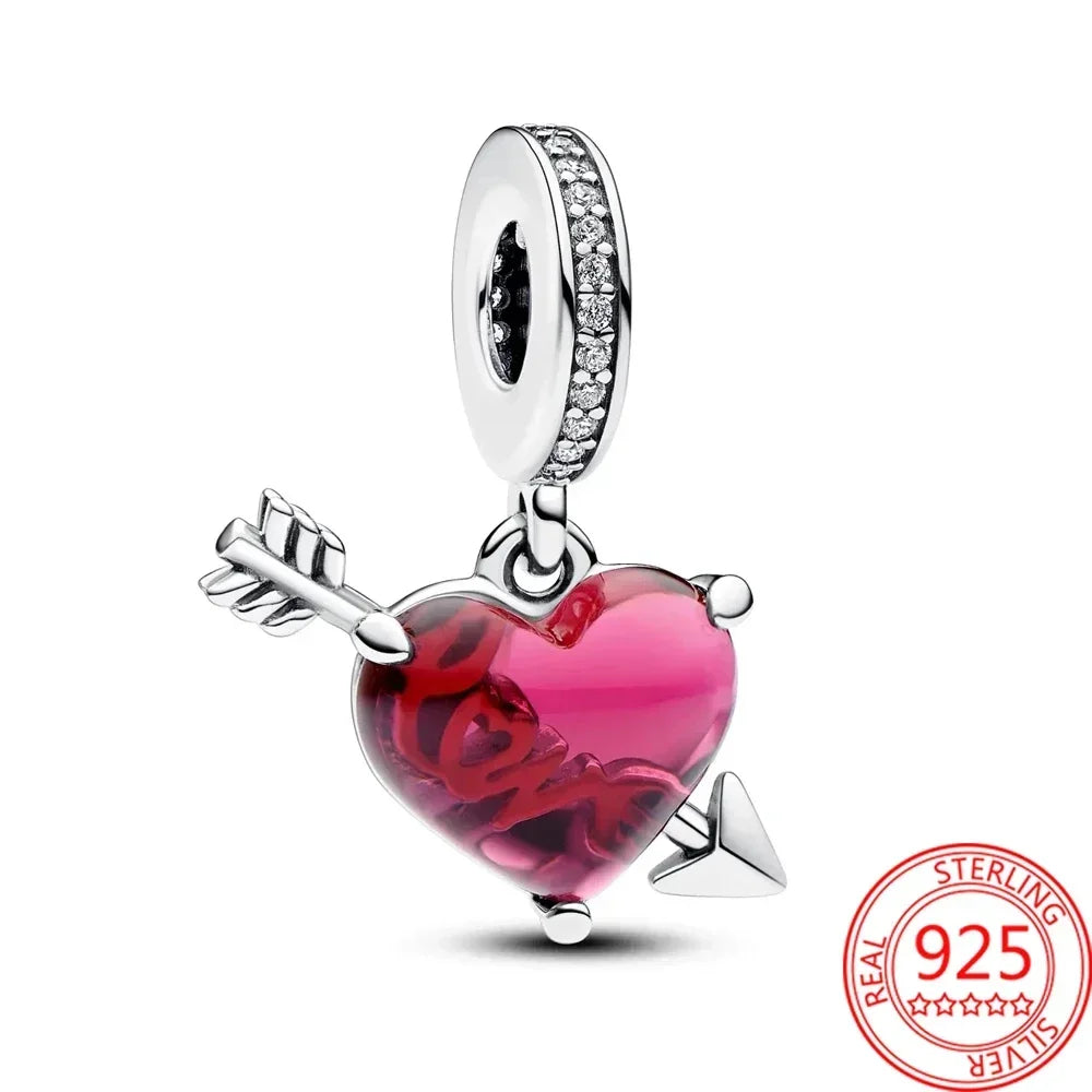 925 Sterling Silver Festive Cookie House Heart Nutcracker Dangle Charm for DIY Christmas Tree and Original Bracelet Gift