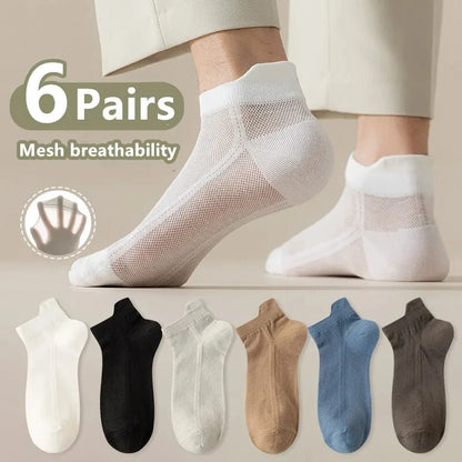Men's Breathable Cotton Ankle Socks Comfortable Summer Low Cut Casual Socks 10 Pack