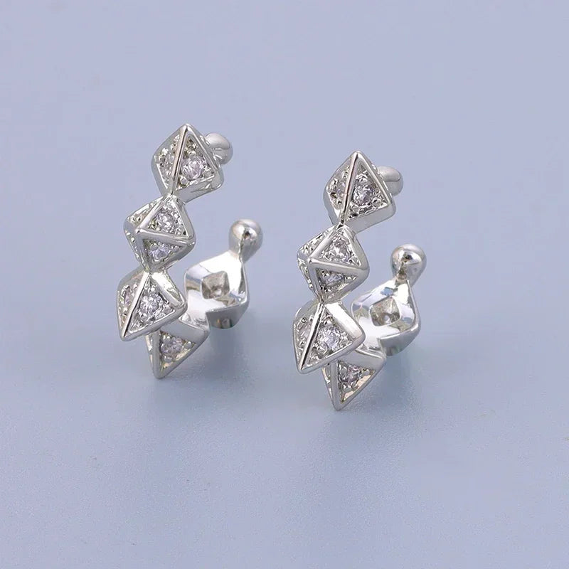 Crmya Gold-Color Cubic Zirconia Hoop Earrings Set for Women Fashion Jewelry 2023