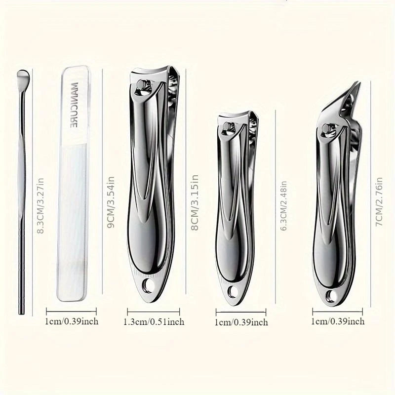 5PCS Travel-Friendly Stainless Steel Manicure Set for Thick Nails & Ingrown Toenails