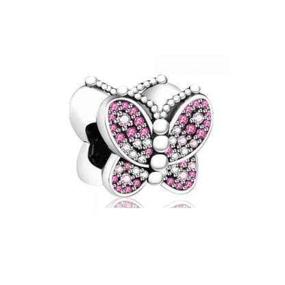 Hot Pink Murano Glass Charm Bead For 925 Bracelet Pendant