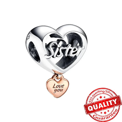 925 Sterling Silver Colorful Snowflake Heart Lock and Key Charms for DIY Necklace and Bracelet Jewelry Gifts
