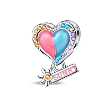 925 Sterling Silver Colorful Rainbow Stars Moon Sun Charm for Women DIY Fine Jewelry Pendant Bracelet Necklace