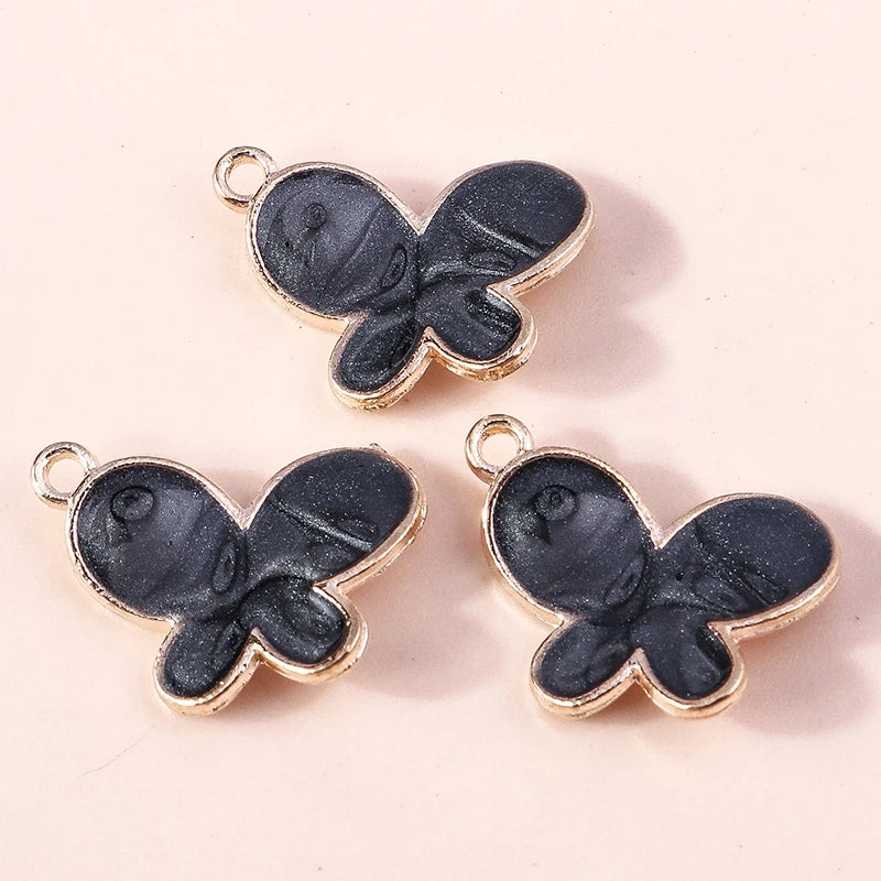 10 Pieces Mixed Cute Animal Charms Enamel Butterfly Cow Snail Cat Rabbit Deer Pendants for DIY Jewelry Making