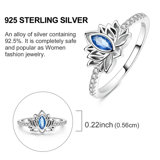 Blue Zircon Evil Eye Palm Star Moon Ring in 925 Sterling Silver for Women - Elegant Wedding Jewelry Gift LKTR304