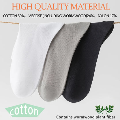 5 Pairs Breathable Business Mid Calf Ice Silk Cotton Socks