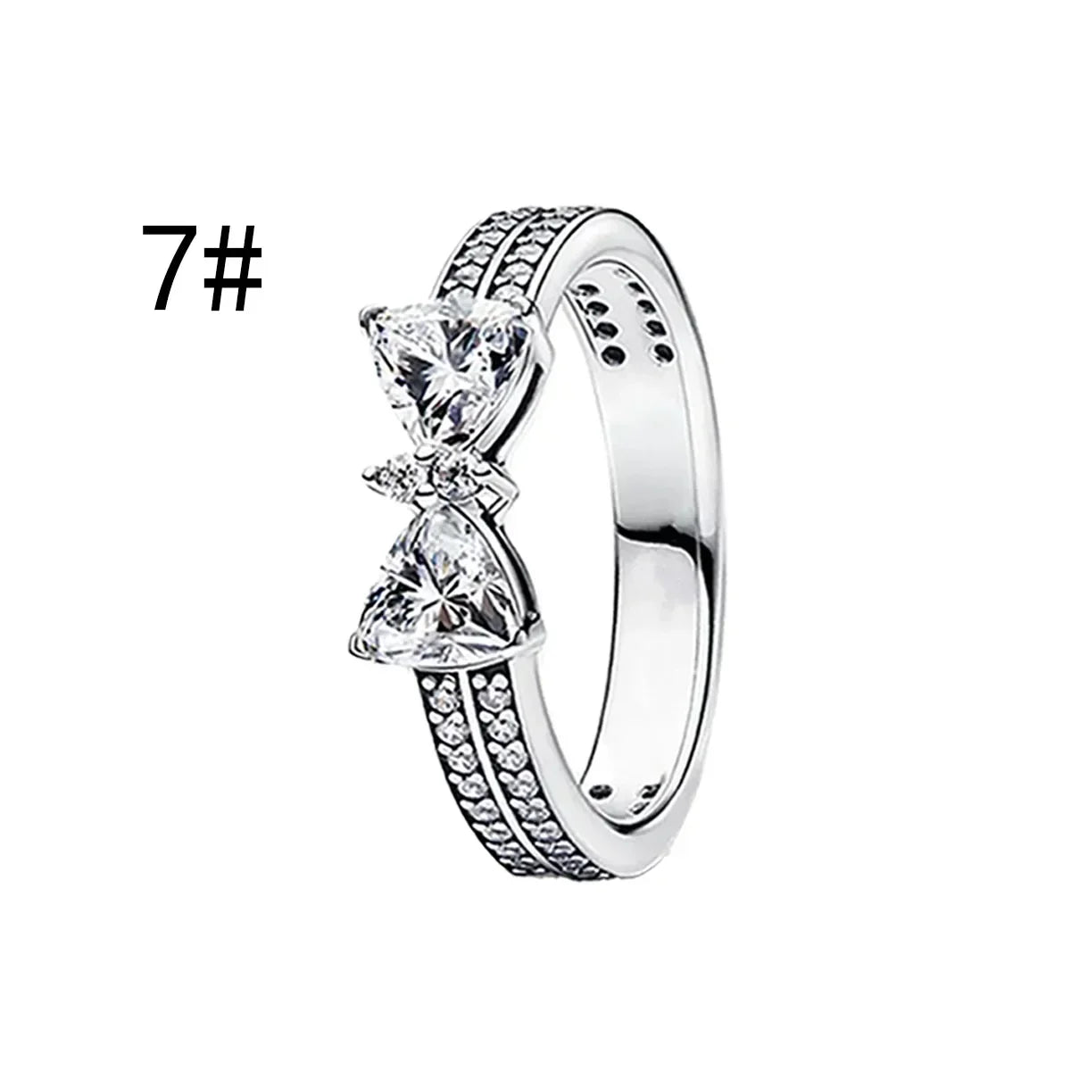 925 Sterling Silver Pink Bow Zircon Jewelry Set Necklace Earrings Bracelet DIY Gift for Women