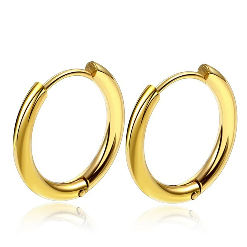 Classic Stainless Steel Hoop Earrings Set for Men and Women 2024