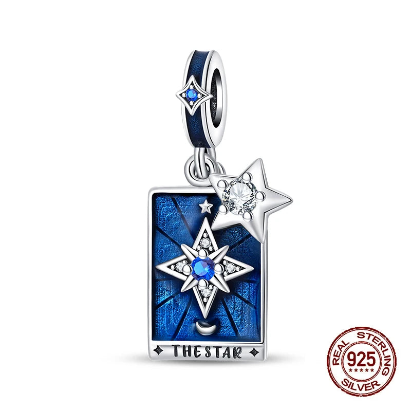 925 Sterling Silver Tarot Hourglass Bead Charm For Bracelet
