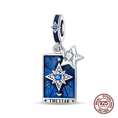 925 Sterling Silver Tarot Hourglass Bead Charm For Bracelet
