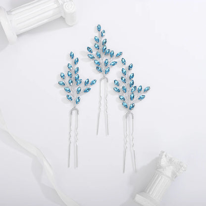 Elegant Rhinestone Bridal Hairpins with 7 Colors Flower Design for Weddings and Parties