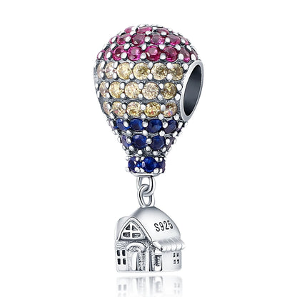 925 Silver Hot Air Balloon Castle Tower Mushroom Charms
