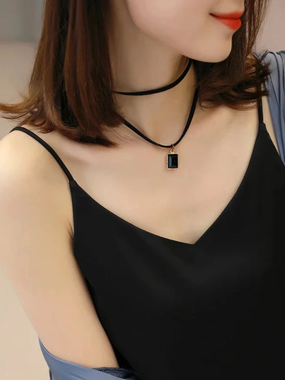Women Satin V Neck Chiffon Camisole Tank Top Casual