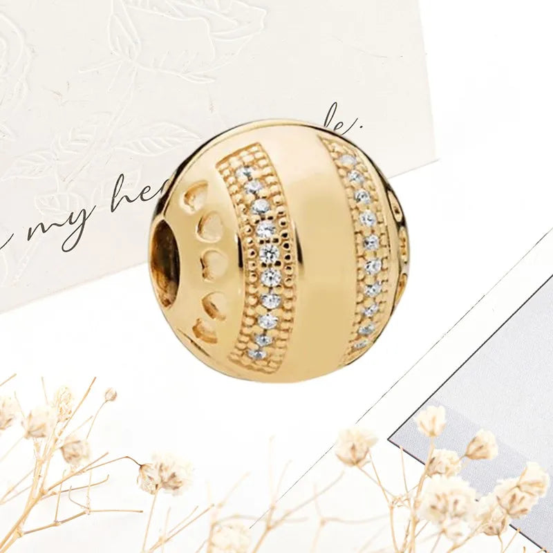 Sparkling Gold Safety Chain Infinity Snake Charm Beads
