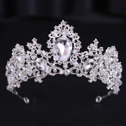 Bridal Bliss Silver Crystal Crown - Top-Rated Alloy Hair Accessory silver 8