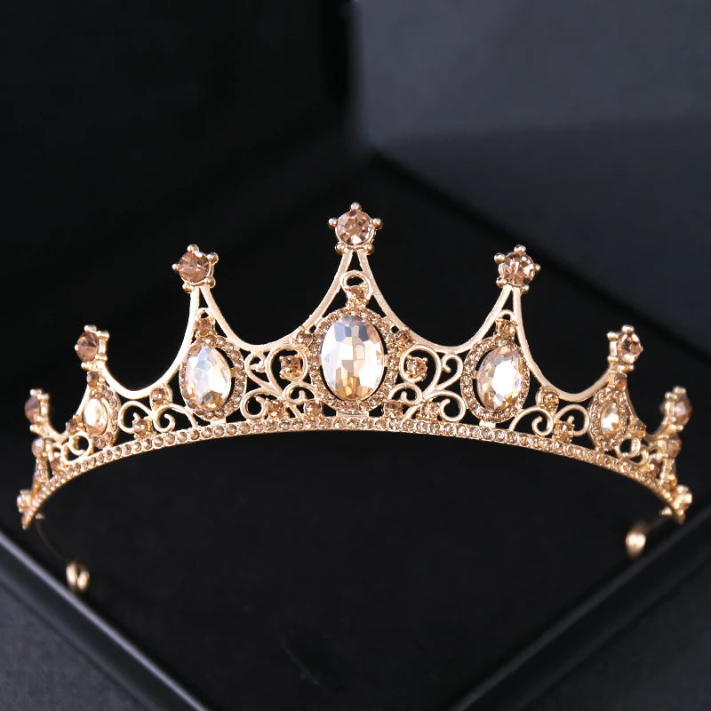 Gold Crystal Bridal Tiara - Top-Rated Rhinestone Headband for Weddings Gold 9