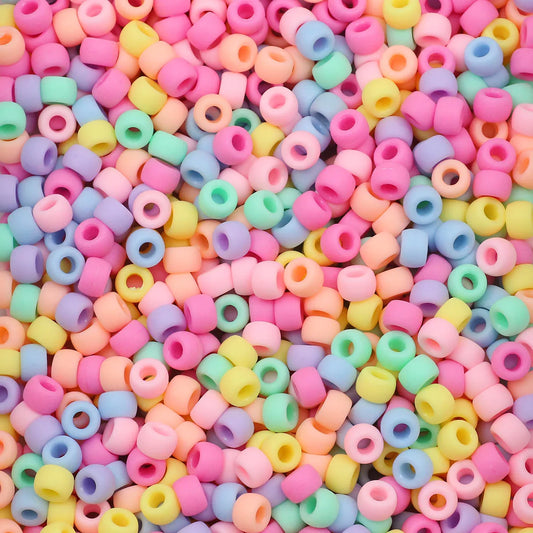 200 Pieces Colorful Silicone Acrylic Large Hole Loose Beads for DIY Bracelet Necklace and Hair Accessories