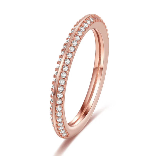 Silver Plated Luxury Stackable Ring with Real Infinite Flower Daisy Design for Women's Engagement and Wedding Parties PTR055