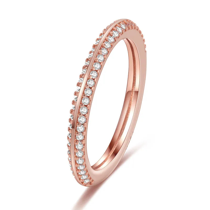 Silver Plated Luxury Stackable Ring with Real Zircon Flower Design for Women's Engagement and Wedding Parties APTR002