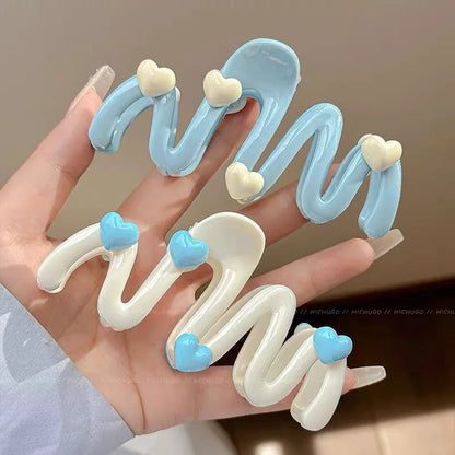 Korean Hawaiian Floral Hair Claw Clips for Women - Trendy Beach Hair Accessories