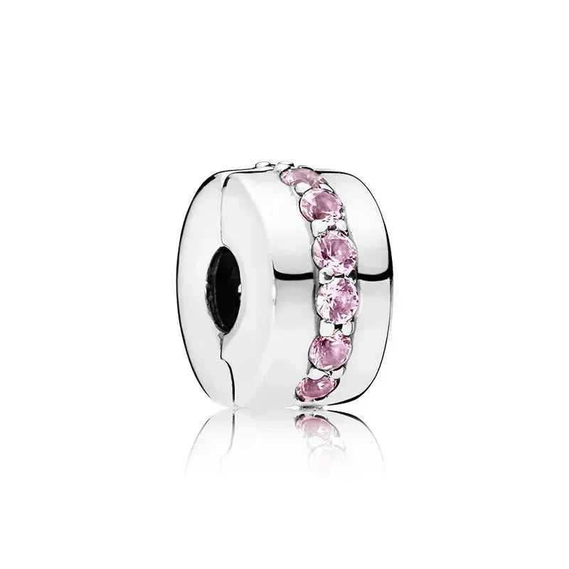 Original 925 Sterling Silver Pink Flower Balloon and Coffee Cup Charms Beads for DIY Women’s Bracelet Jewelry Gift