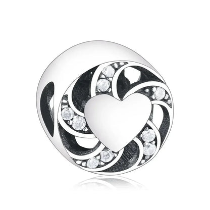 925 Sterling Silver Angel Mom Heart Key Lock Charms Beads for DIY Necklace and Bracelet Jewelry Gift
