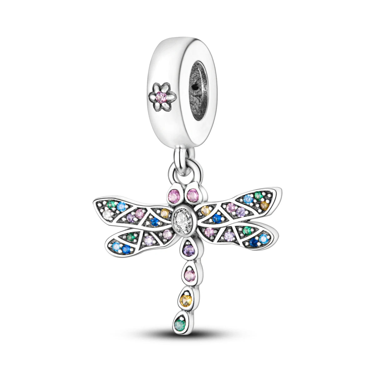 Silver Plated Travel Sunflower Lucky Charms Dangle Pendant Fit Original Pandora Bracelet DIY KTC169