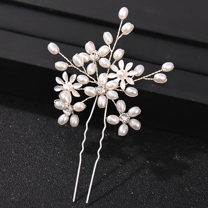 Elegant Crystal Pearl Rhinestone Hairpins for Women Bridal Party Accessories