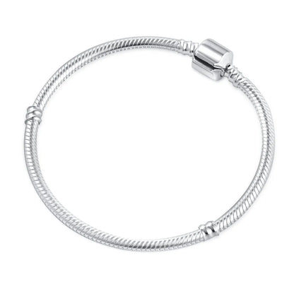 Sterling Silver 925 Heart and Flower Bracelet with White Zircon Adjustable 16-21CM Z007