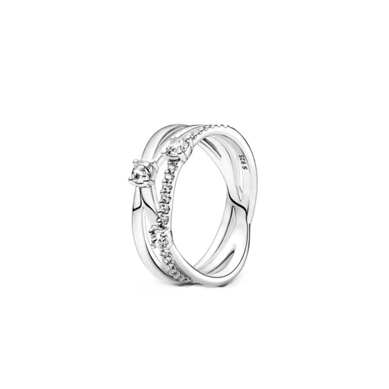 European 925 Silver Heart-Shaped Ring for Women Available in Sizes 6 7 8 9 Exquisite High-Quality Jewelry for Weddings and Parties