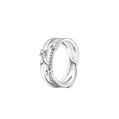 European 925 Silver Heart-Shaped Ring for Women Available in Sizes 6 7 8 9 Exquisite High-Quality Jewelry for Weddings and Parties