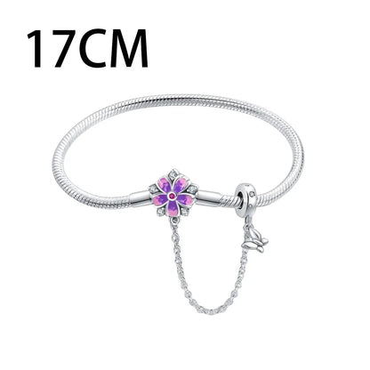 925 Sterling Silver Purple Heartsease Hydrangea Charms for DIY Jewelry Necklace and Bracelet Gifts