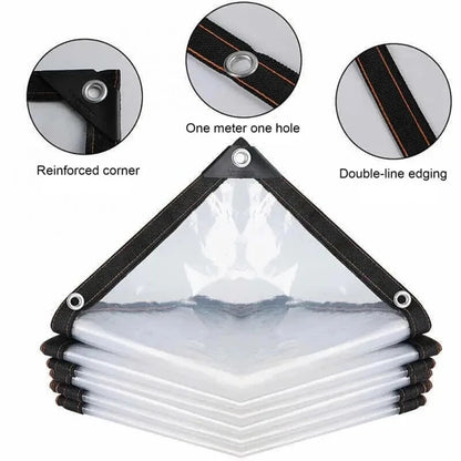 Transparent Lightweight Waterproof Tarpaulin Cover Rainproof Shading Cloth for Outdoor Garden Shelter