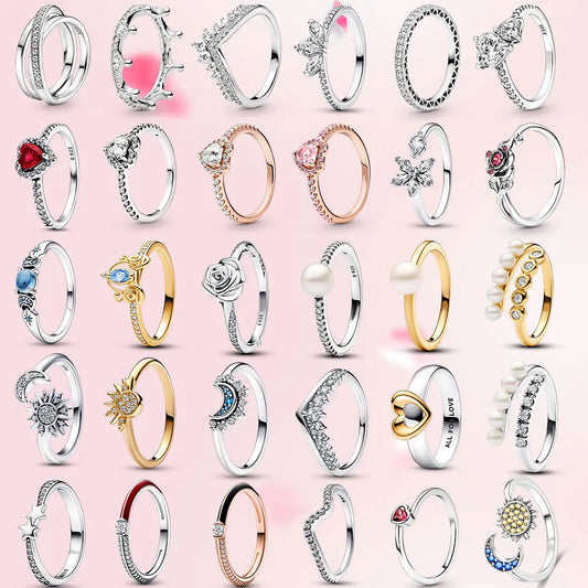 Heartfelt Elegance Red Pink Heart Zircon Ring for Women Sizes 6 to 9