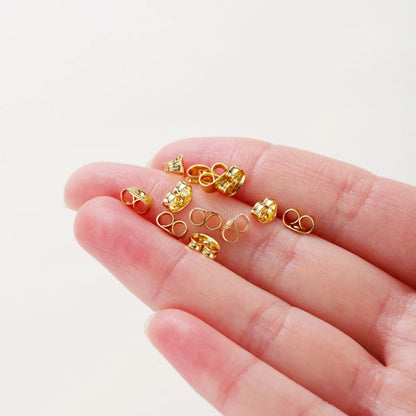 14K 18K Gold Plated Butterfly Earring Back Stoppers for DIY Jewelry Making