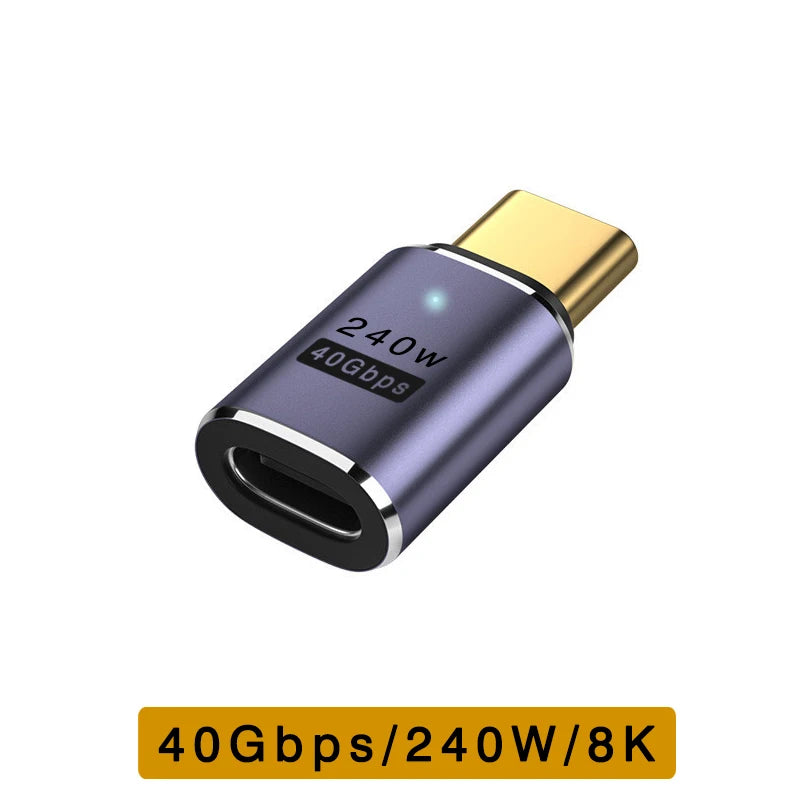 UGOURD USB4 Type C to Type C Adapter Thunderbolt 3 4 40Gbps OTG Extension Cable PD 240W Support 8K120Hz for Laptops