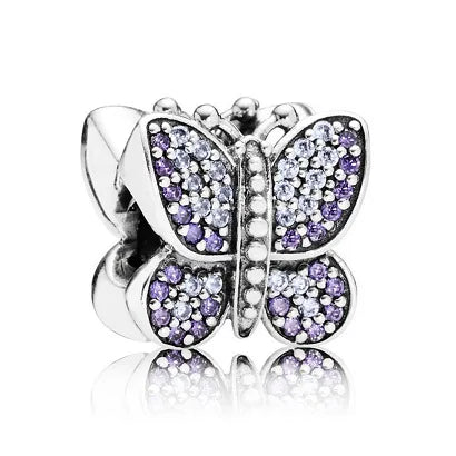 New 925 Silver Butterfly Bead Dinosaur Pendant for European Bracelets Exquisite DIY Jewelry