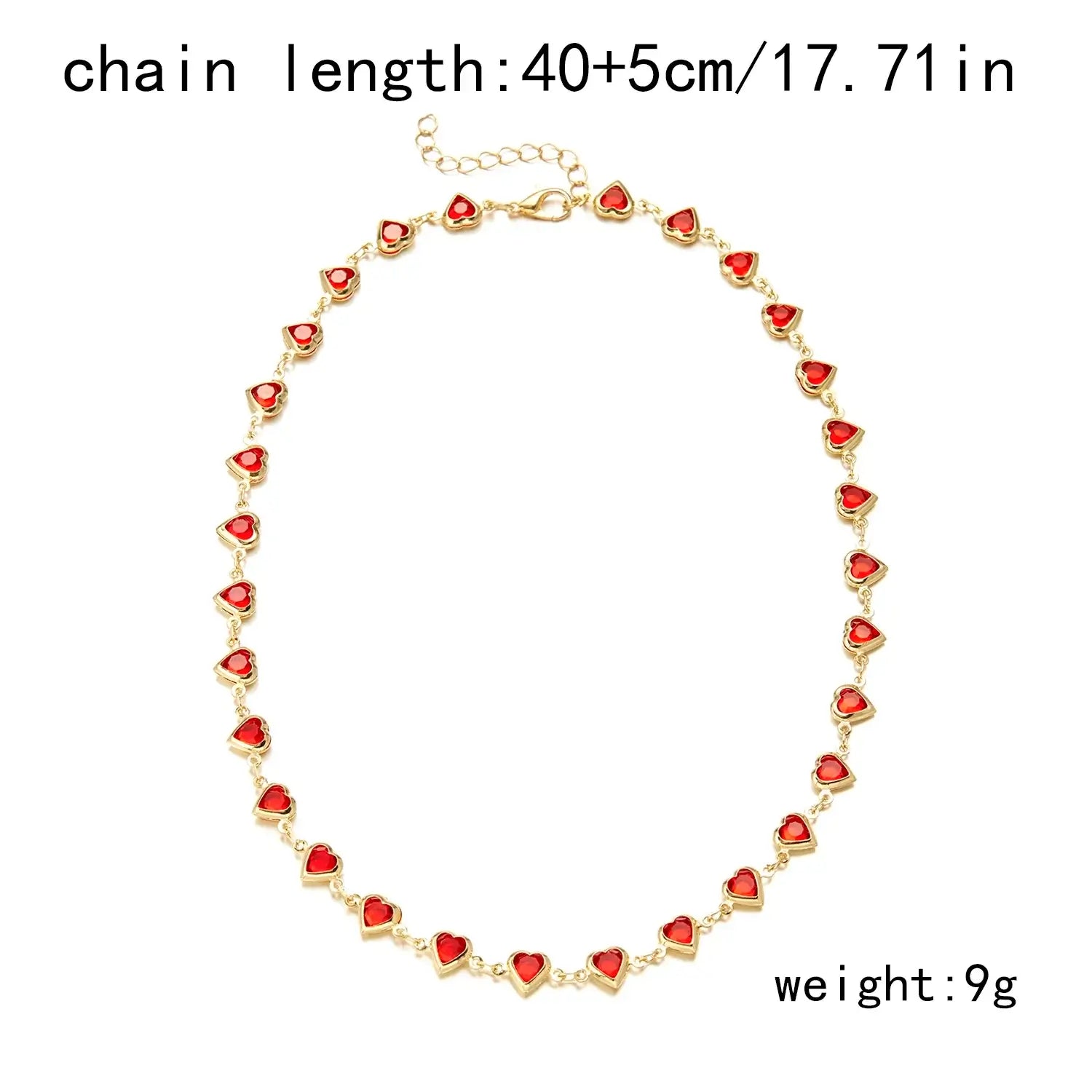 Vintage Red Blue Crystal Heart Bracelets for Women