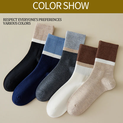 5 Pairs Antibacterial Thermal Wool Socks Men Thick Crew